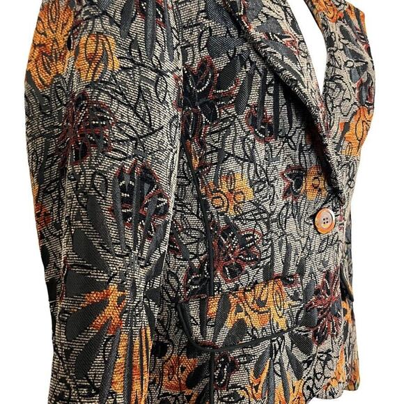 Coldwater Creek Womens Whimsigoth Velvet Floral Suit Jacket Blazer Ribbed sz S - Picture 12 of 16